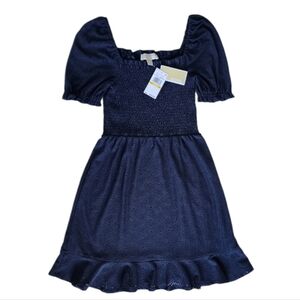 MICHAEL Michael Kors Midnight Blue Paisley Eyelet Dress Size M